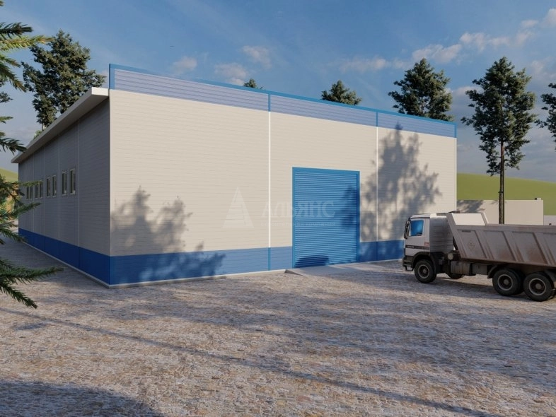 3D визуализация Склад-ангар готовой продукции из сэндвич-панелей - фото 7