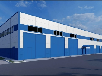 Склад с АБК из сэндвич-панелей