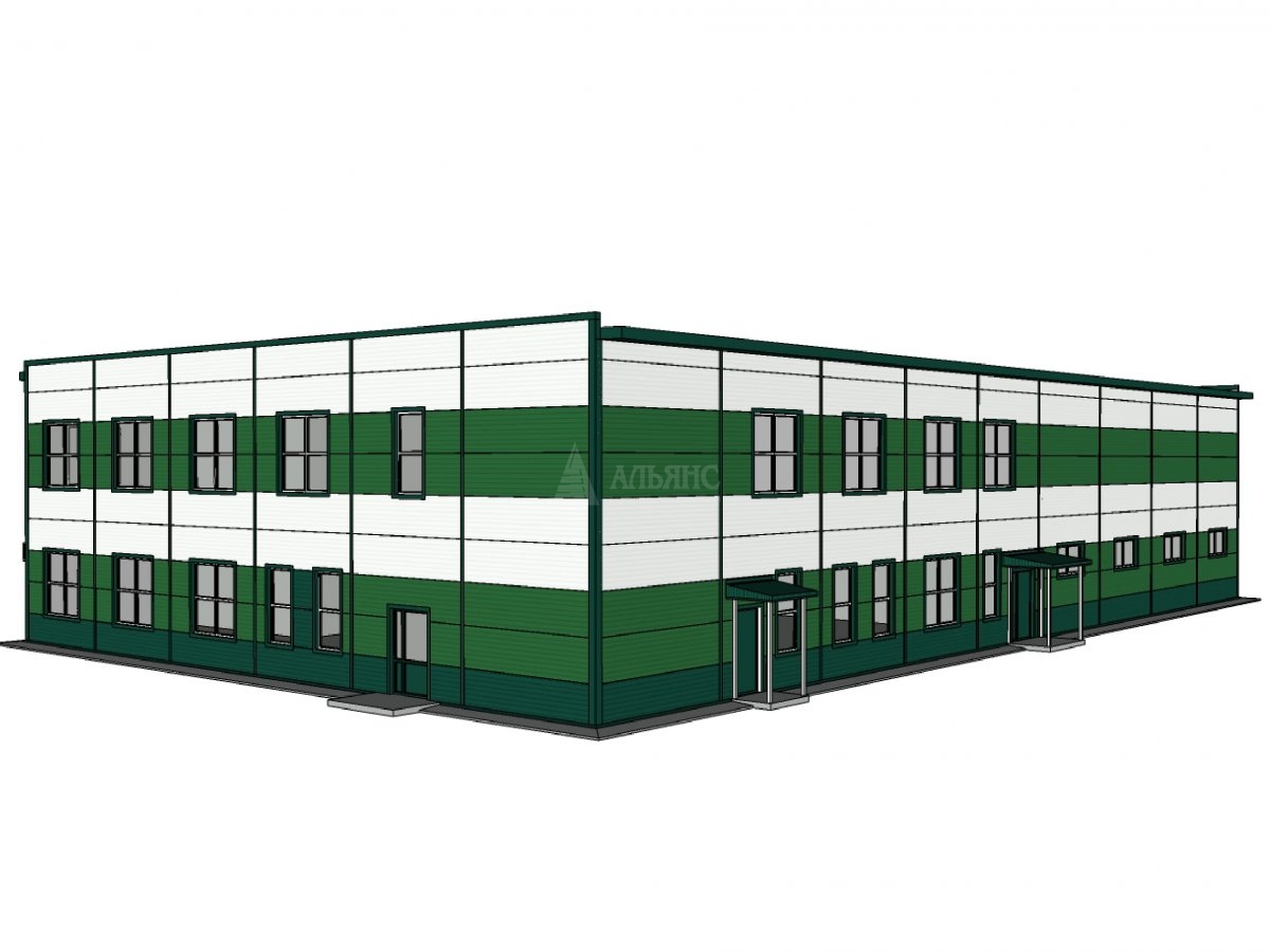 3D визуализация Офисно-складское здание из сэндвич-панелей - фото 11