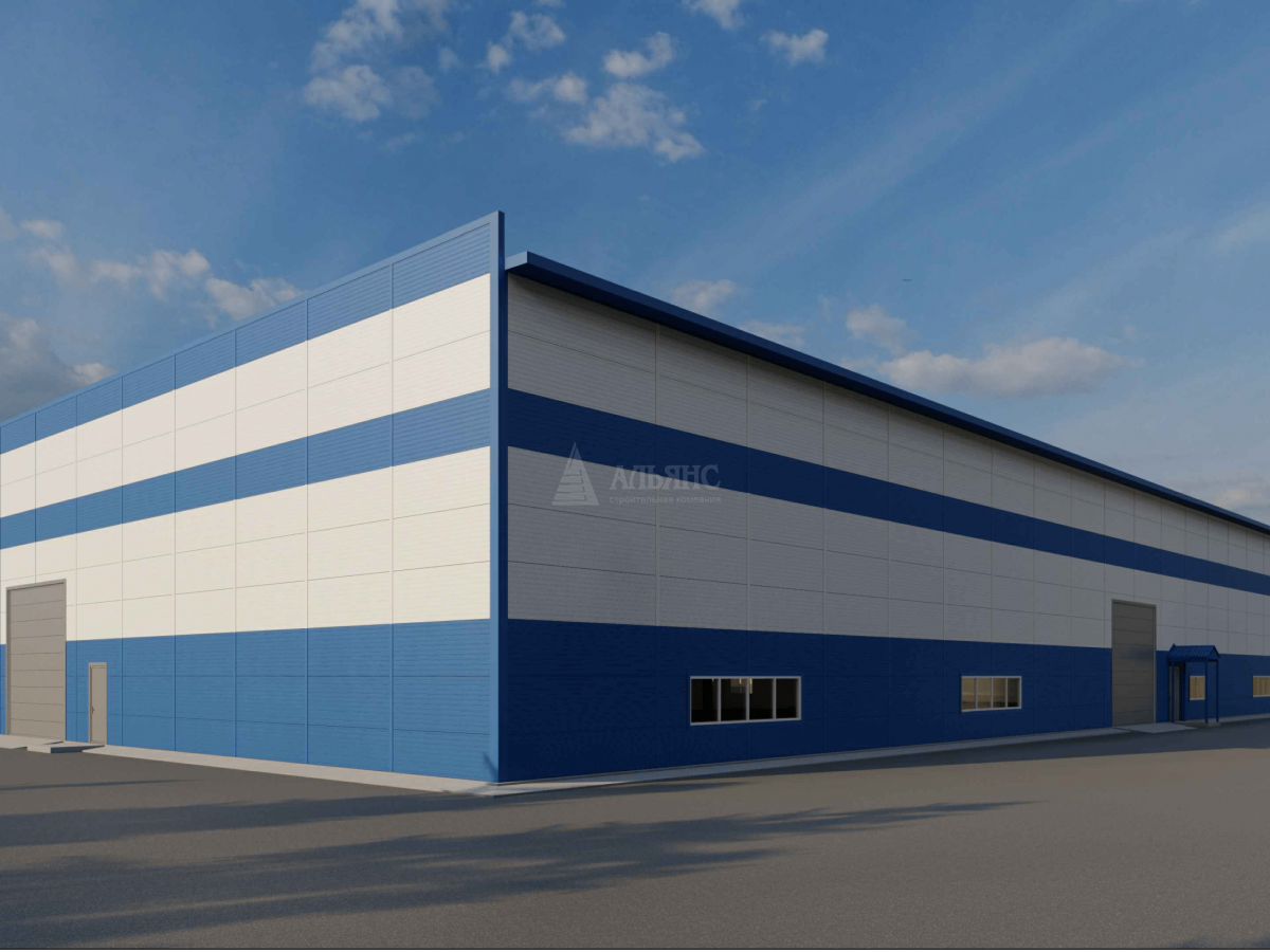 3D визуализация Производственное здание из сэндвич-панелей - фото 4