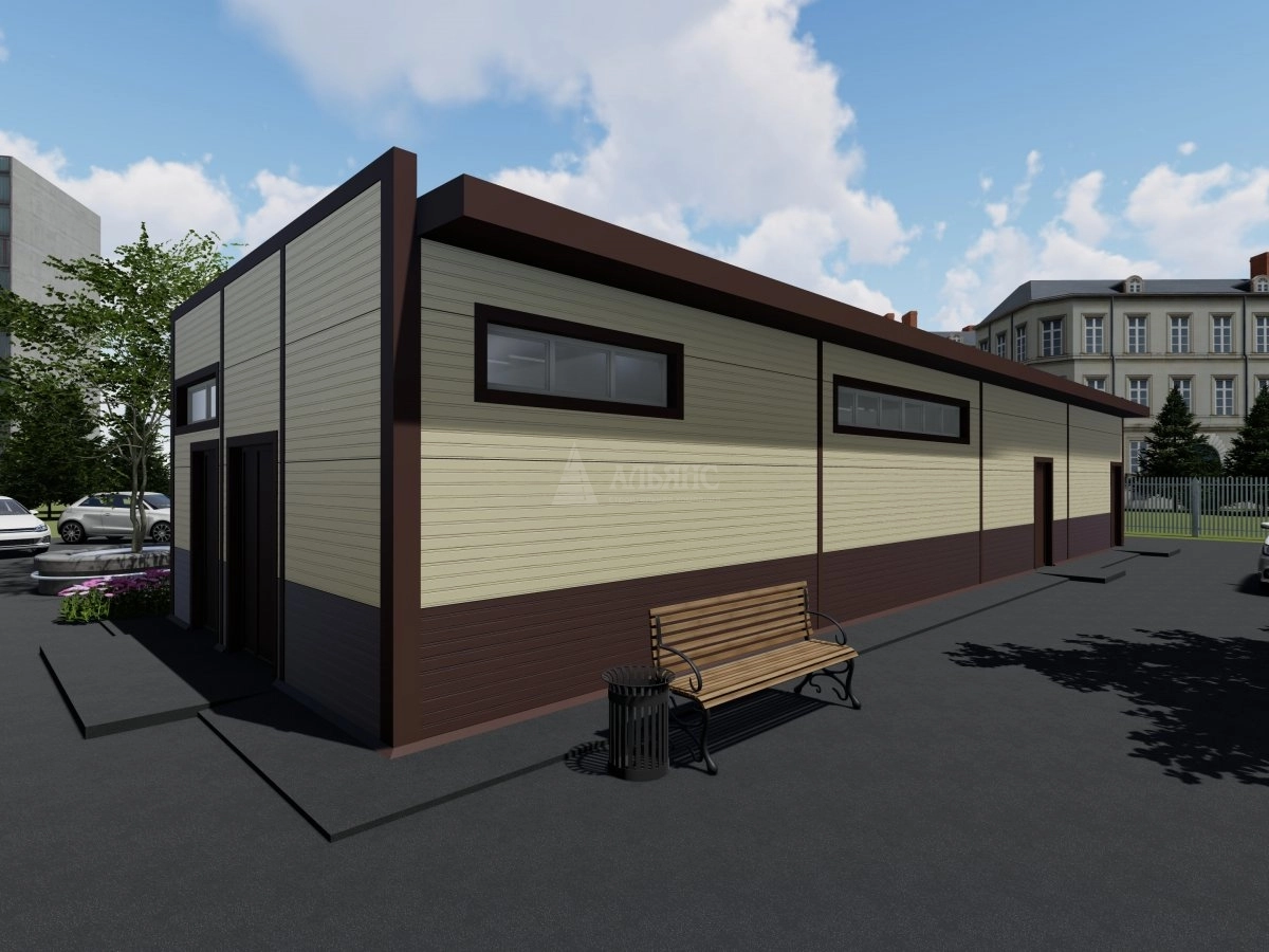 3D визуализация Магазин из сэндвич-панелей - фото 3