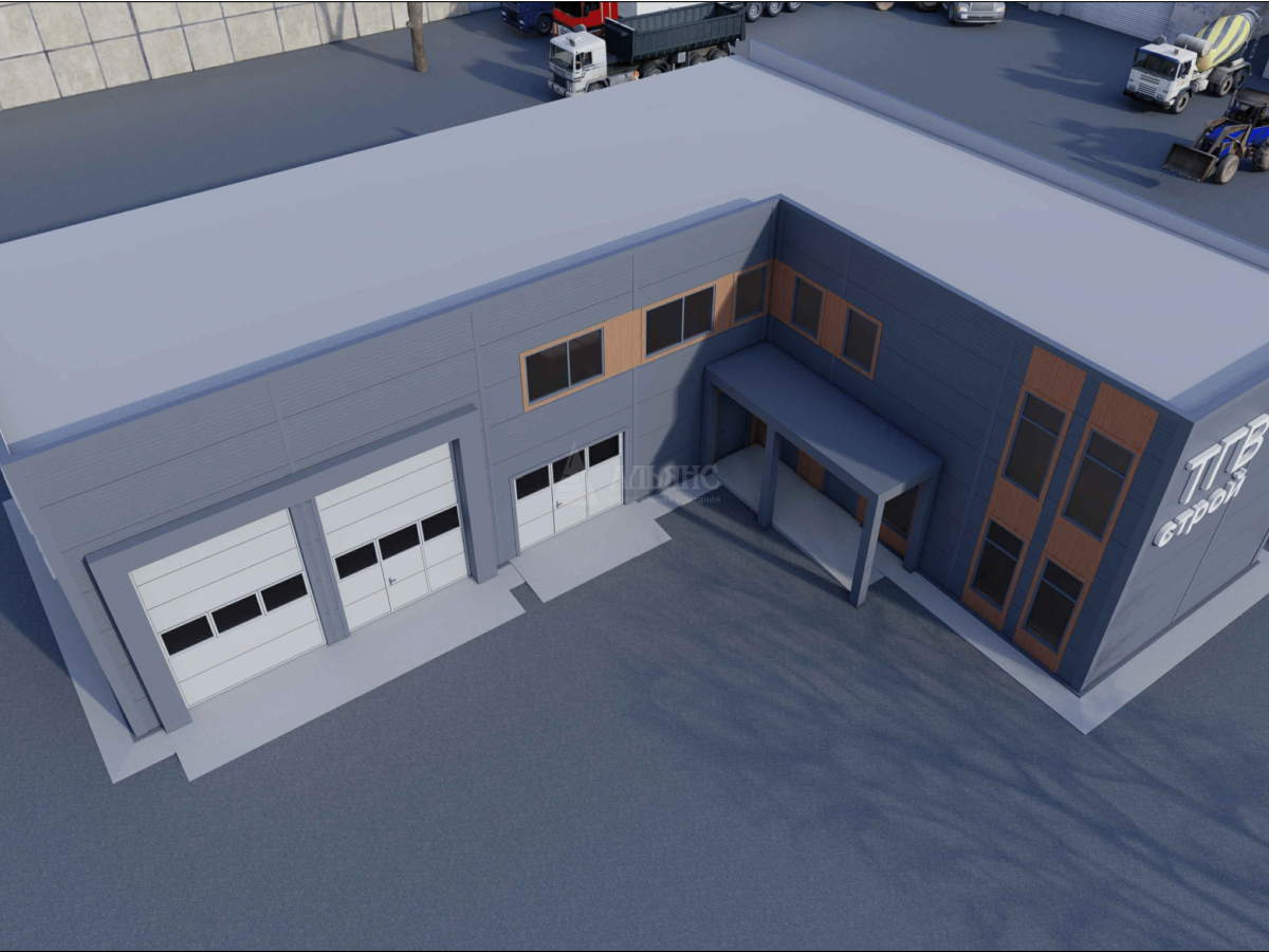 3D визуализация Здание АБК из сэндвич-панелей - фото 5